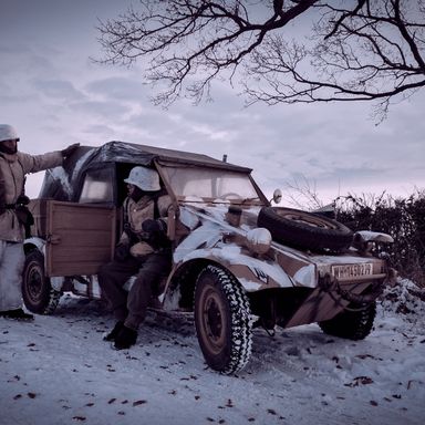 World War II German Kubelwagen Winter Snow Camo-2